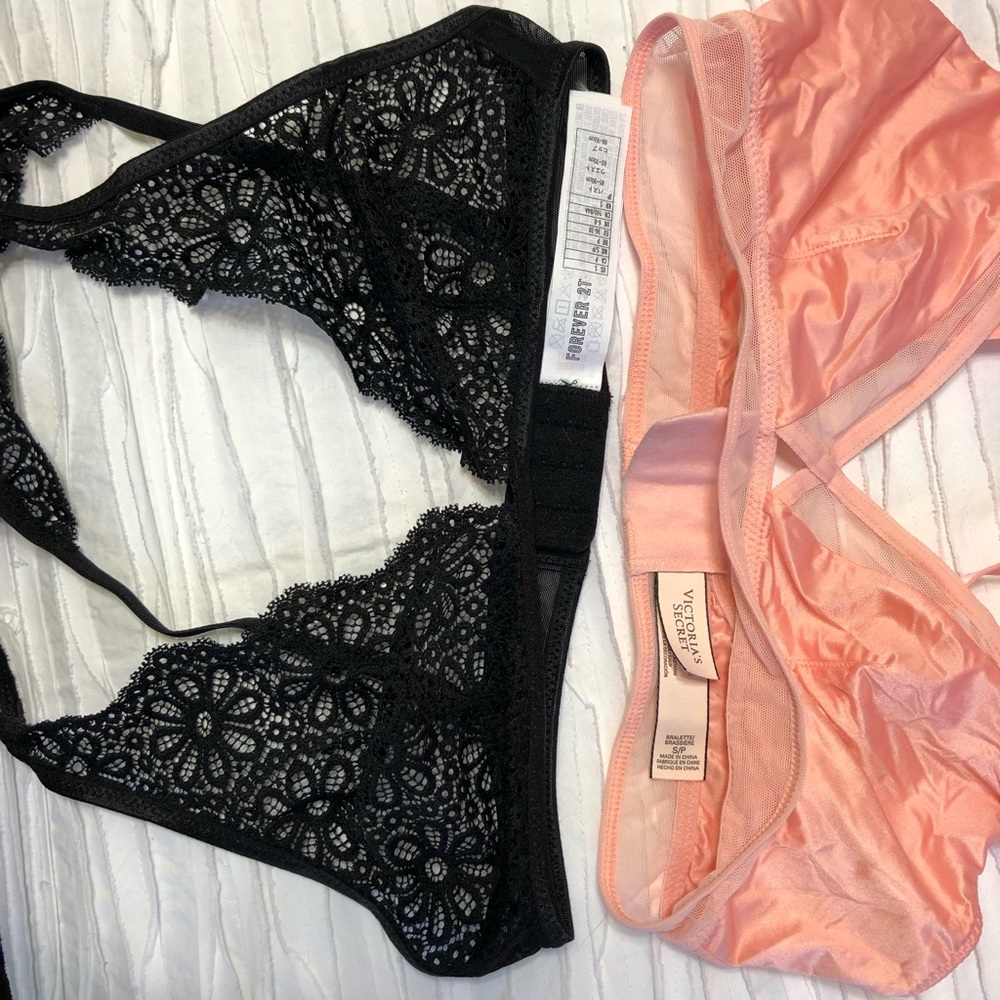 bralettes - one orange silk, one black lace - Picture 2 of 6